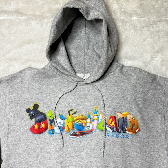 Disneyland Resort {Hanes} Graphic Pullover Hoodie Sweatshirt Grey Unisex M - Picture 3 of 8